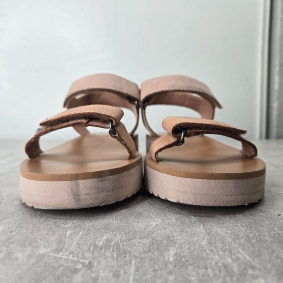 Madewell The Maggie Dad Sandals Size 6.5 Tan Leather Minimalist Casual Open Toe - Picture 3 of 11